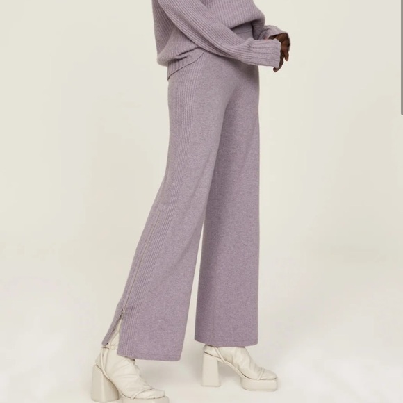 NAADAM Fisherman Pants XS Purple Wool Cashmere Blend - Picture 2 of 14